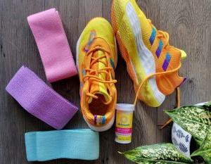 Running shoes, bands and probiotics